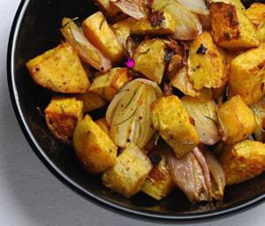 Roasted Sweet Potatoes and Shallots