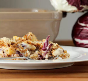 Asiago Cremini Pasta Bake with Radicchio