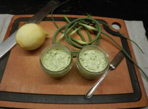 Lemon Garlic Scape Compound Butter