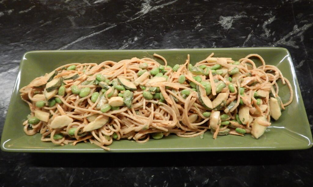 Cold Peanut Sesame Noodles with Edamame and Cucumber