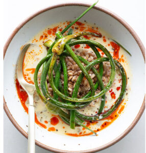 Garlic Scape Egg Soup