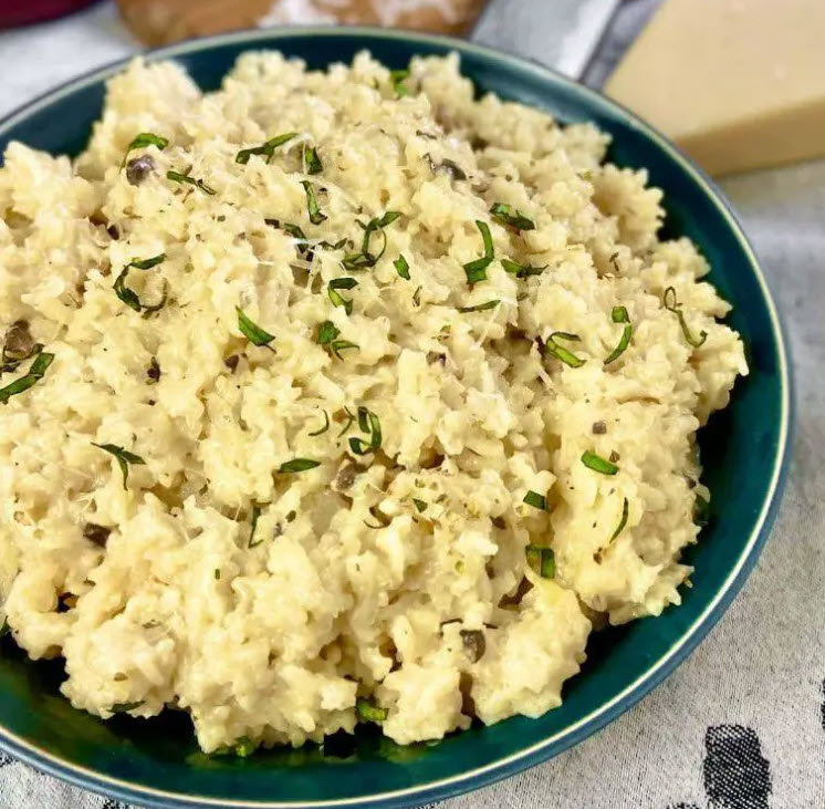 Creamy Mustard Greens and Mushroom Risotto